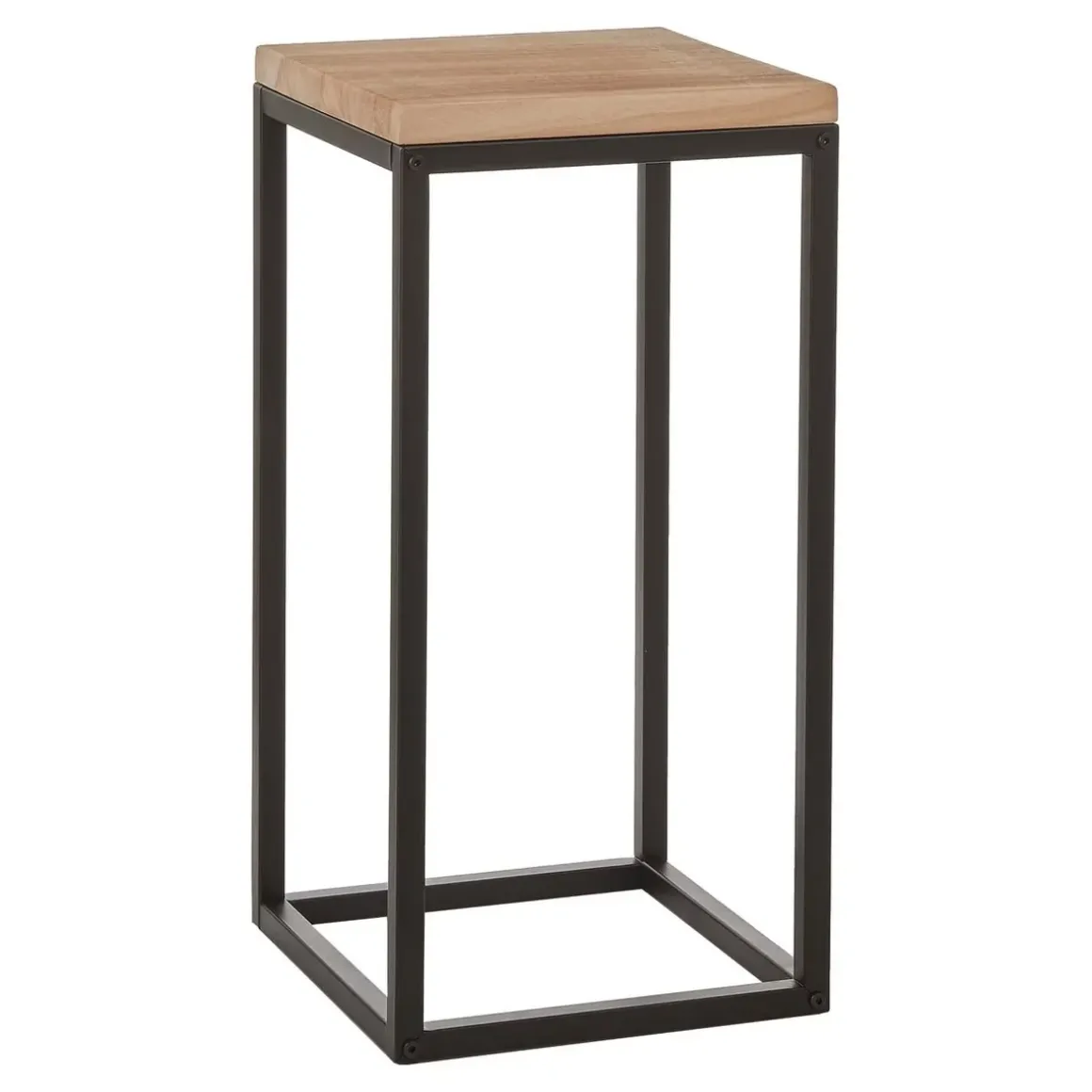 Oskar Plantentafel – L30 x B30 x H62 cm – Hout, Metaal – Zwart