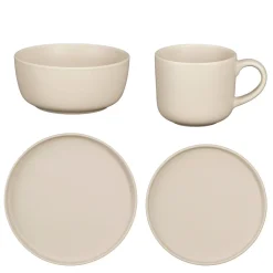 Ozzu Serviesset 4 Persoons – Steengoed – Taupe