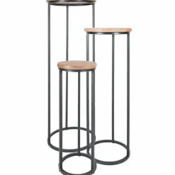 Plantentafels Sam Rond – Set van 3 – Bruin Mangohout