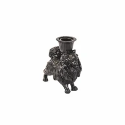 Pomeranian dwergkees kaars houder Zwart 11.7 x 5.5 x 12 cm