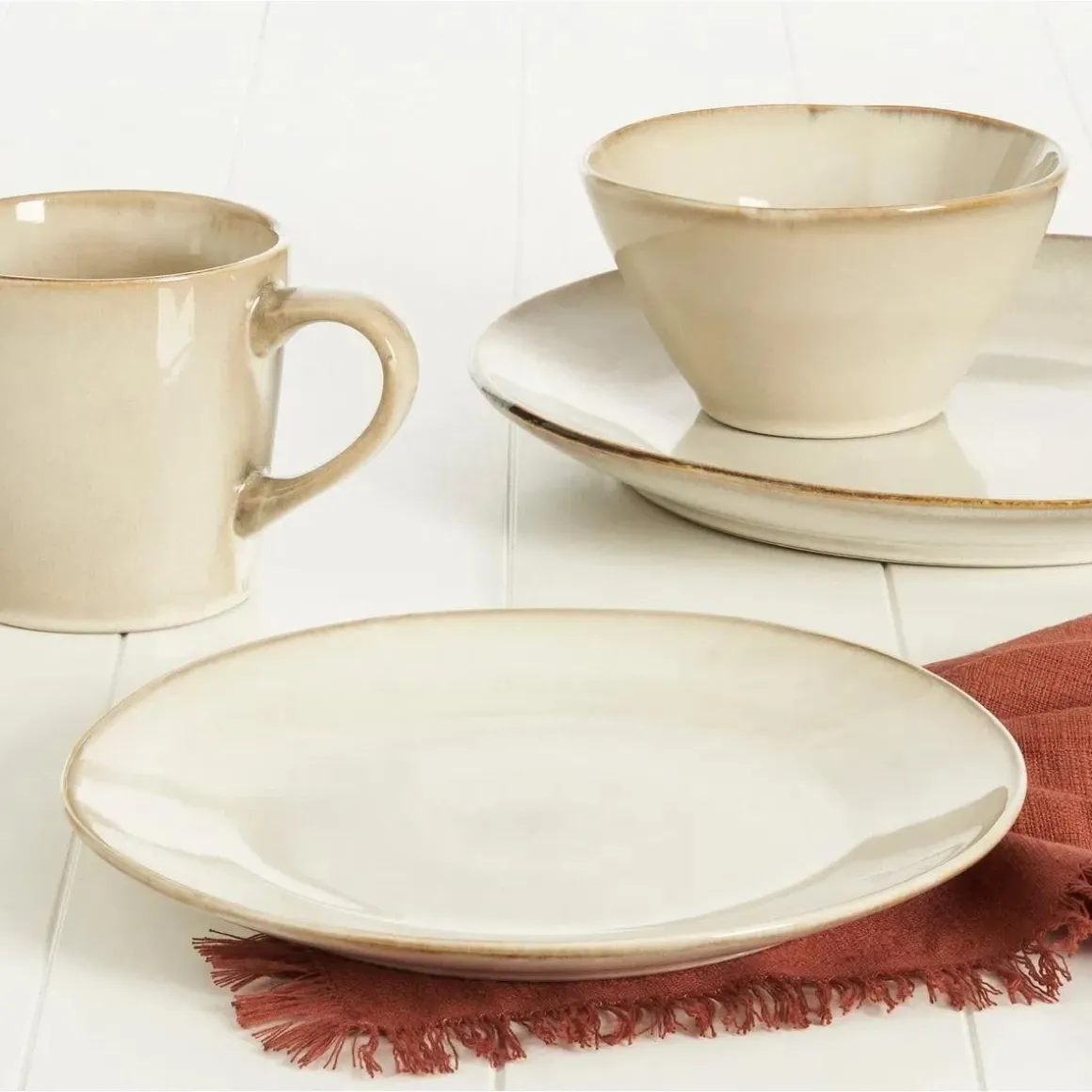 Racco Serviesset 4 Persoons – Steengoed – Beige