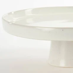 Racco Taartplateau – H11 x Ø28 cm – Steengoed – Off White