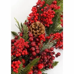 Randell Druppelvormige Kerstslinger – L110 x B18 x H10 cm – Rood