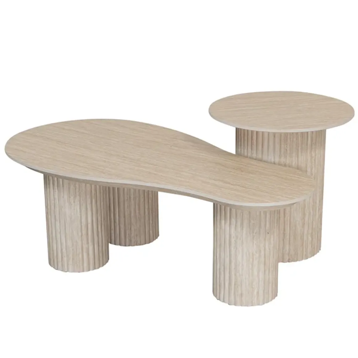 Salontafel Travertin Keramiek Japandi Interieur – Organisch 60,5×118 cm