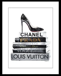 Schilderij poster met zwarte lijst fashion hak 40x50cm