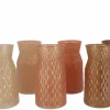 Vaas glas diamond bruin tinten 12x20cm