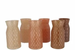 Vaas glas diamond bruin tinten 12x20cm