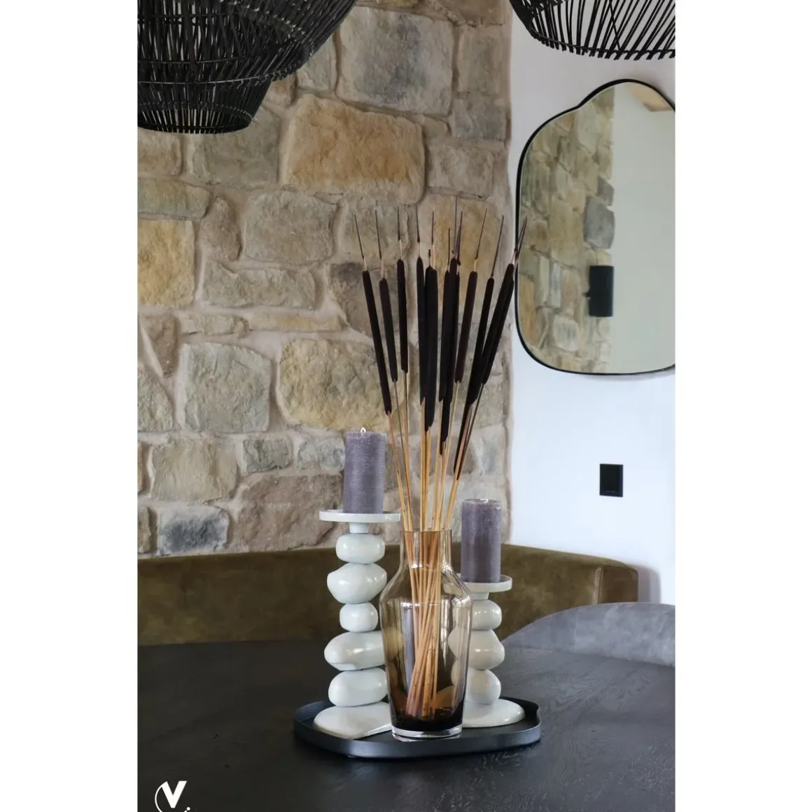 Vase the world – Organisch Dienblad Bariri black – zwart