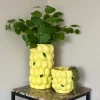 Vensterbank of sidetable decoratie set citroen vazen