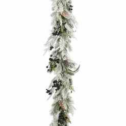 Vesper Guirlande met Dennenappels – L180 x B15 x H10 cm – Groen, Zwart