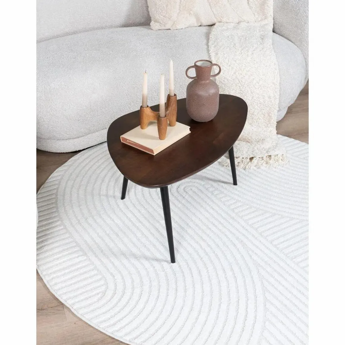 Vloerkleed Ella Cream Rond ø240 cm