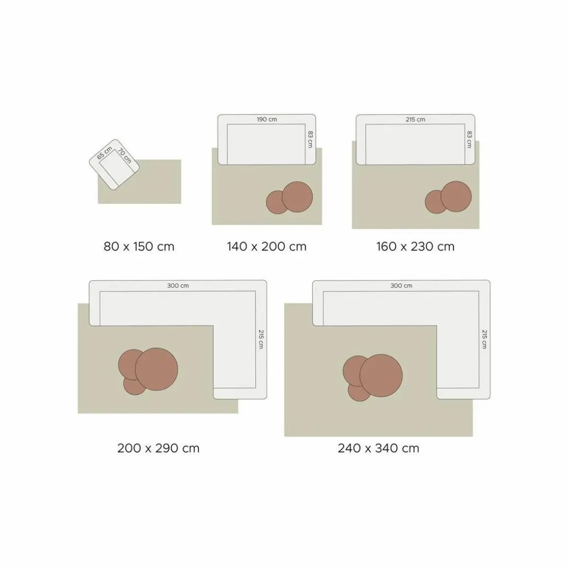 Vloerkleed Liana Beige 240 x 340 cm