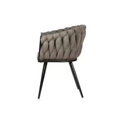 Wave eetkamerstoelen taupe (Set van 2)