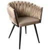Wave eetkamerstoelen zandwit (Set van 2)