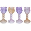 Waxinehouder tulp roze paars oranje glas 8×18 cm