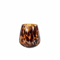Waxinelichthouder – Brons cheetah bruin
