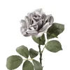 Zijden bloem roos zilver grijs velvet 51 cm
