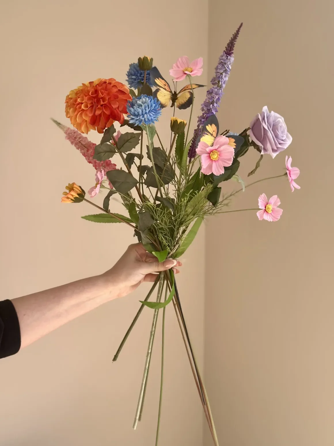zijden bloem veldboeket spring vlinder