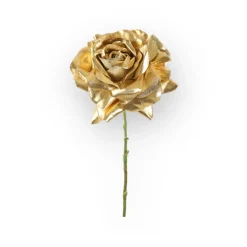 Zijden kunstbloem roos goud 67 cm